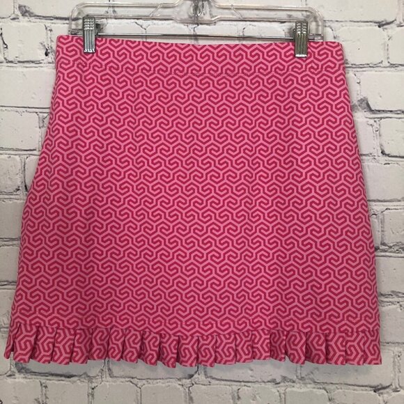 J. McLaughlin Dresses & Skirts - J McLaughlin Agnes Skirt Skort Size L Pink Geometric Catalina Cloth